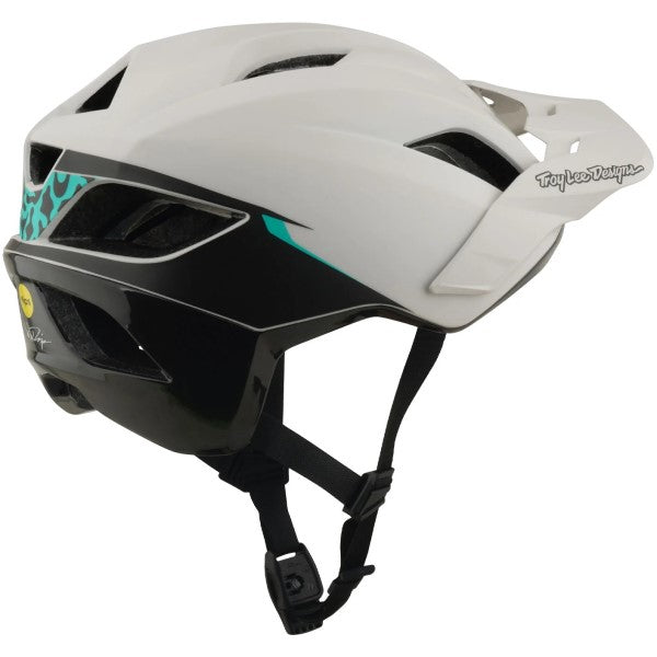 Casque Ouvert de Vélo Flowline SE Stacks MIPS Bleu/Blanc incliné de dos à gauche