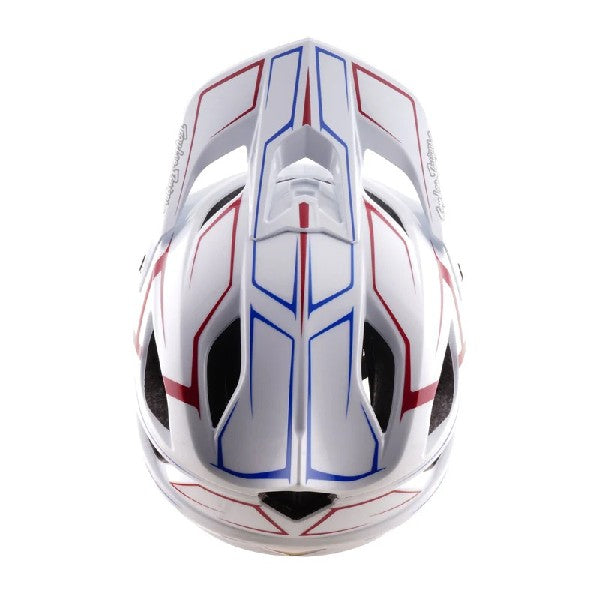 Casque Ouvert de Vélo Stage Stunt Pinstripe Blanc, Dessus
