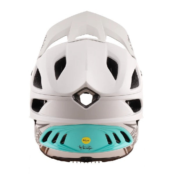 Casque Ouvert de Vélo Stage Drone Blanc/Turquoise, Dos