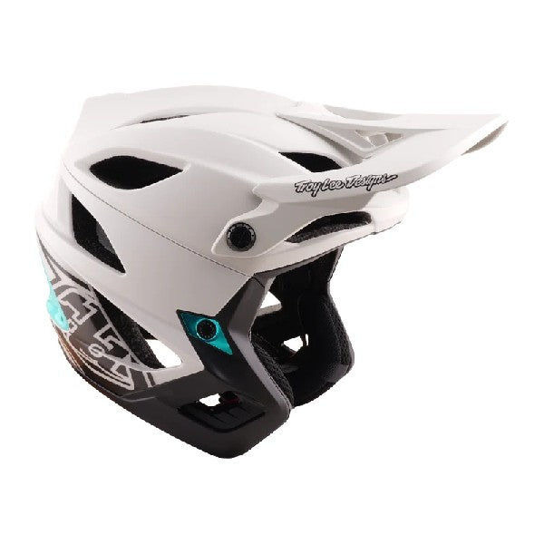 Casque Ouvert de Vélo Stage Drone Blanc/Turquoise, côté droit