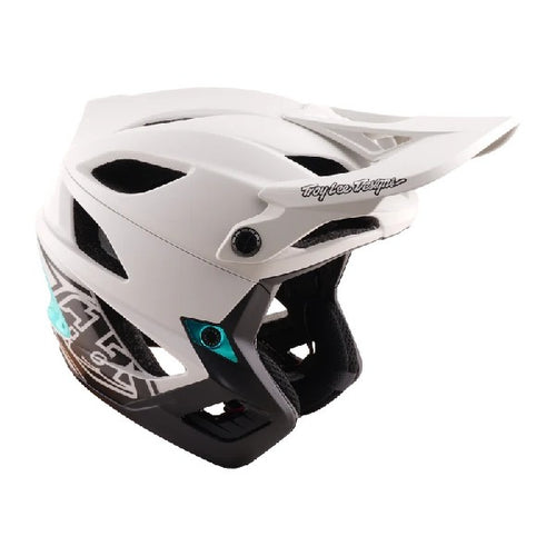 Casque Ouvert de Vélo Stage Drone Blanc/Turquoise, côté droit