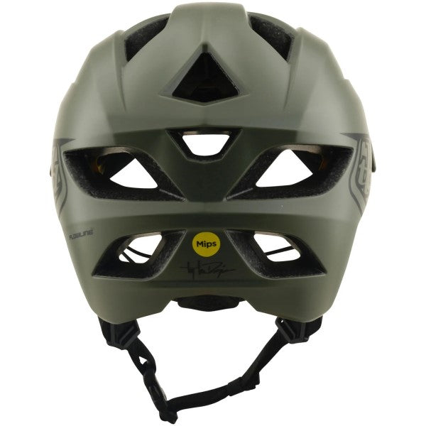 Casque Ouvert de Vélo Flowline Point MIPS Junior Kaki de dos