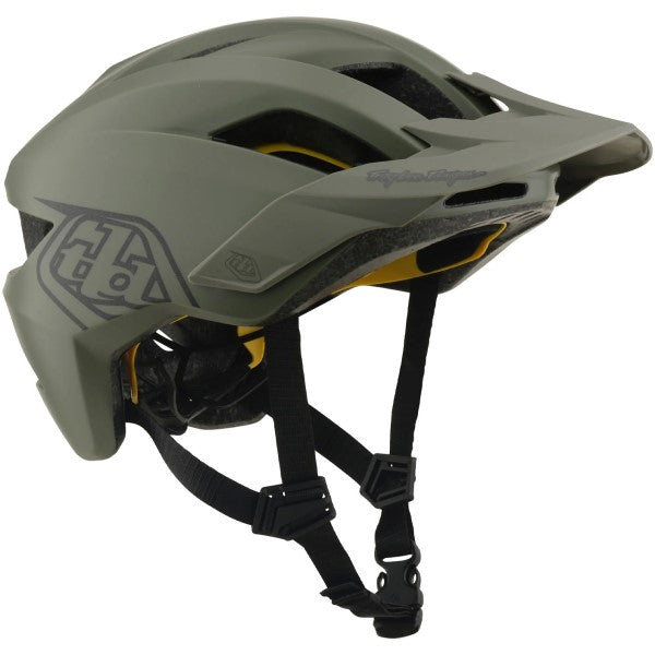 Casque Ouvert de Vélo Flowline Point MIPS Junior Kaki incliné de face à gauche