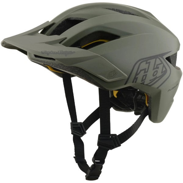 Casque Ouvert de Vélo Flowline Point MIPS Junior Kaki incliné de face à droite