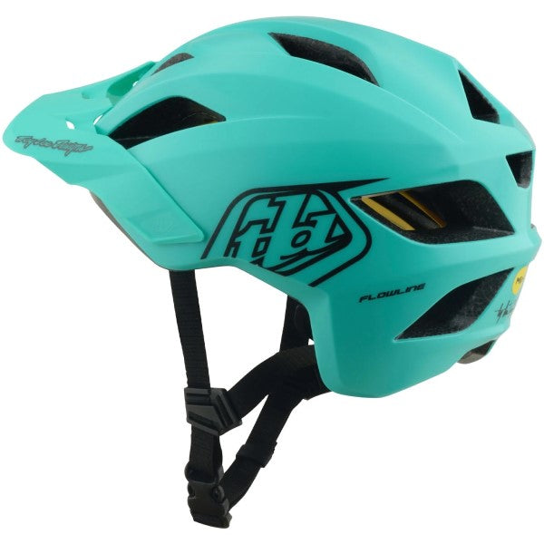 Casque Ouvert de Vélo Flowline Point MIPS Junior Turquoise incliné de dos à droite