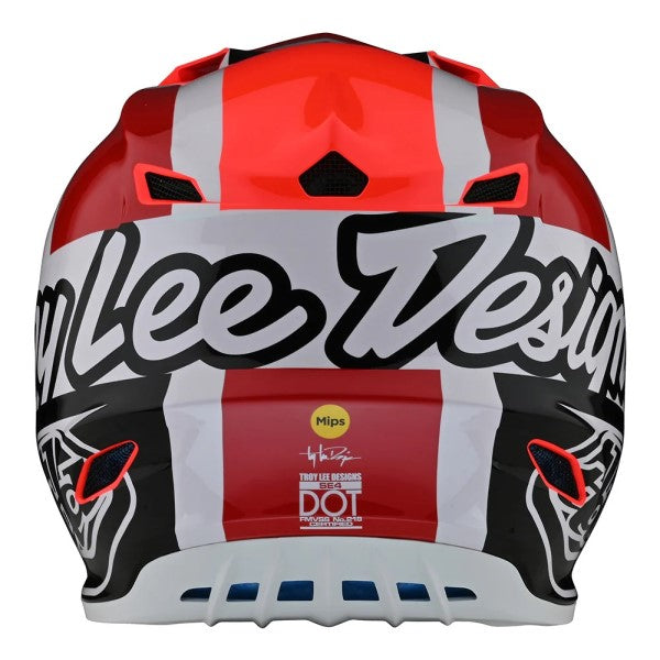 Casque de Motocross SE4 Polyacrylite Quattro Junior Rouge/Multicolore de dos