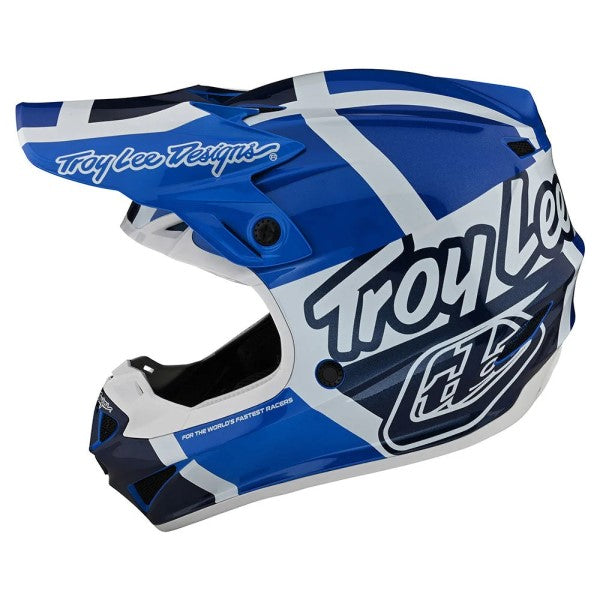 Casque de Motocross SE4 Polyacrylite Quattro Junior Bleu de droite