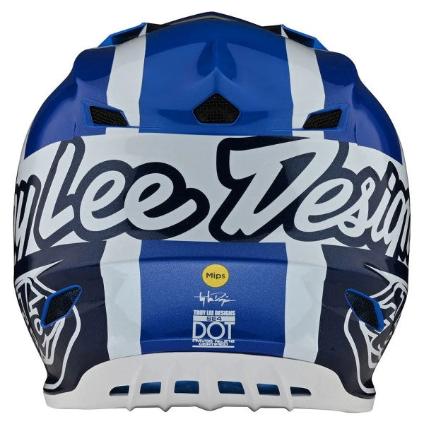 Casque de Motocross SE4 Polyacrylite Quattro Junior Bleu de dos