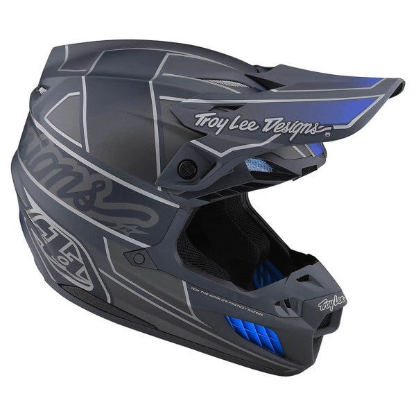 Casque de Motocross SE5 Composite Team Troy Lee Designs gris, côté droit