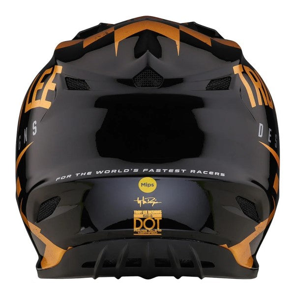 Casque de Motocross SE4 Polyacrylite Race Shop Mips Junior Noir/Or de dos