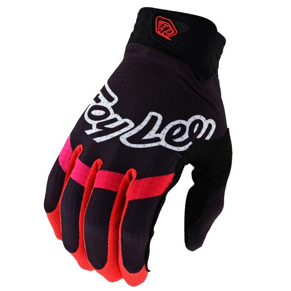 Gants de Motocross Air Glove Pinned,Noir et rouge,  le côté face