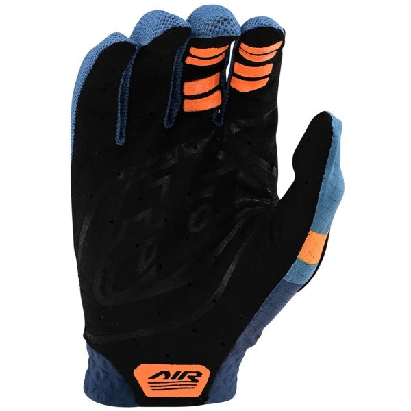 Gants de Motocross Air Glove Pinned, Noir et bleu, le côté arrière 