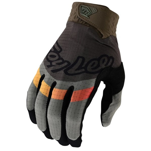 Gants de Motocross Air Glove Pinned, Noir et gris, le côté face