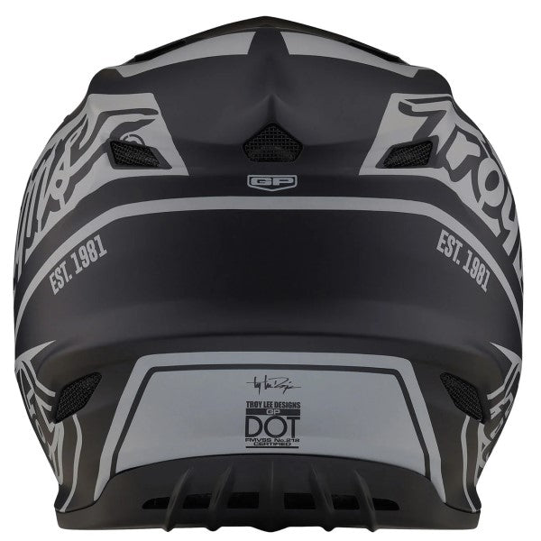 Casque de Motocross GP Slice Noir/Gris de dos