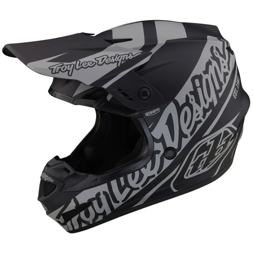 Casque de Motocross GP Slice Noir/Gris incliné de droite