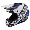 Casque de Motocross GP Slice Blanc/Bleu incliné de droite