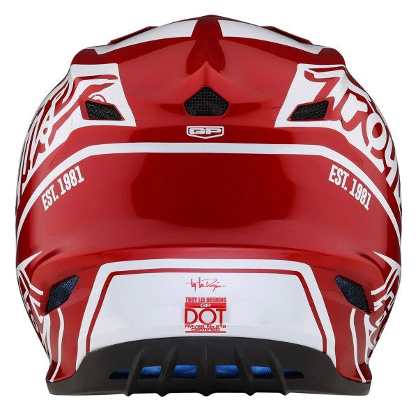 Casque de Motocross GP Helmet Slice Blanc/Rouge de dos