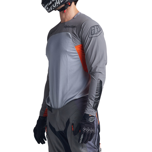 Chandail de Motocross TLD Scout SE Systems Gris Orange Modèle Profil