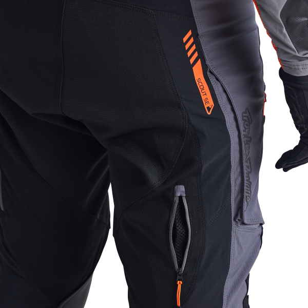 Pantalon de Motocross TLD Scout SE Gris Ventilation Arrière Droit