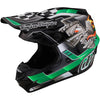 Casque de Motocross SE4 Polyacrylite Carb Vert/Multicolore incliné de droite