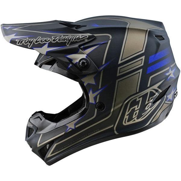 Casque de Motocross SE4 Polyacrylite Flagstaff Mips Noir/Or de droite