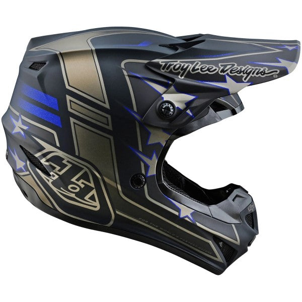 Casque de Motocross SE4 Polyacrylite Flagstaff Mips Noir/Or de gauche