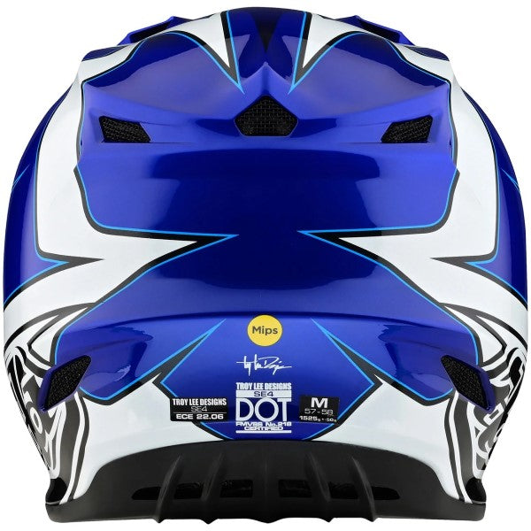 Casque de Motocross SE4 Polyacrylite Matrix Mips Bleu de dos