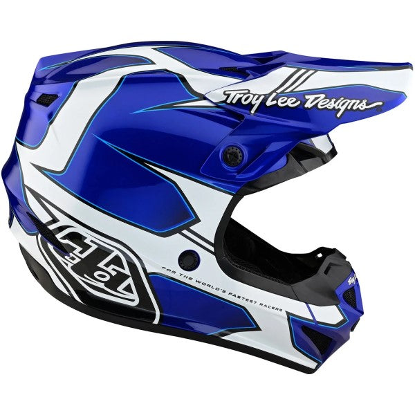 Casque de Motocross SE4 Polyacrylite Matrix Mips Bleu de gauche