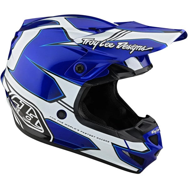 Casque de Motocross SE4 Polyacrylite Matrix Mips Bleu face à gauche