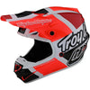 Casque de Motocross SE4 Polyacrylite Quattro Troy Lee Designs Rouge/Gris incliné de droite