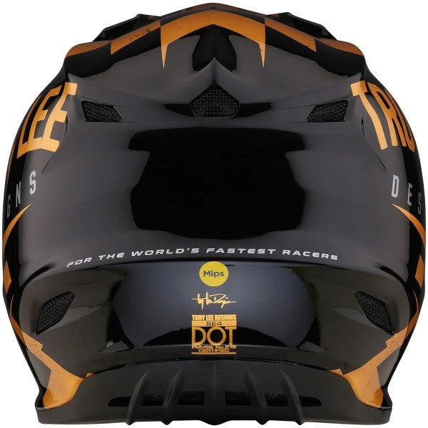 Casque de Motocross SE4 Polyacrylite Race Shop Noir/Or de dos