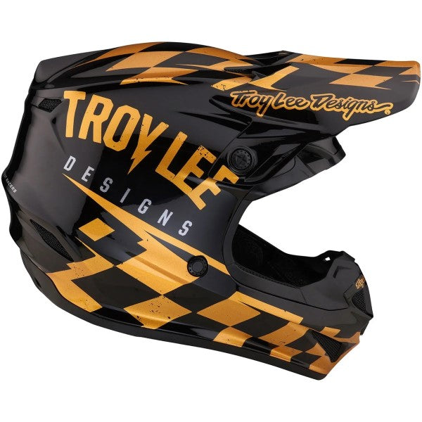 Casque de Motocross SE4 Polyacrylite Race Shop Noir/Or de gauche