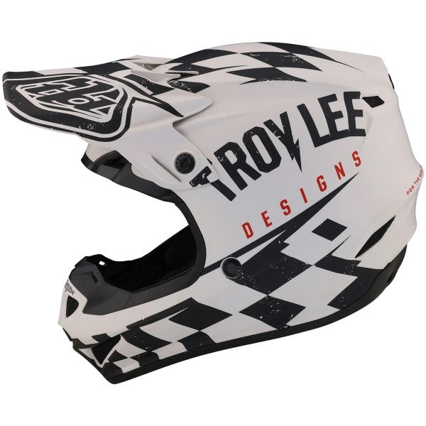 Casque de Motocross SE4 Polyacrylite Race Shop Blanc/Noir de droite