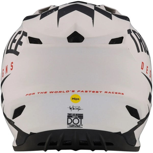 Casque de Motocross SE4 Polyacrylite Race Shop Blanc/Noir de dos