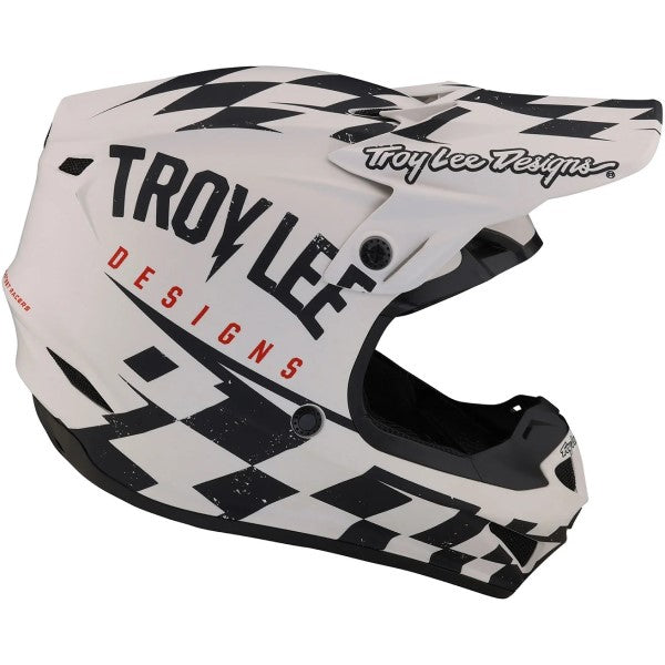 Casque de Motocross SE4 Polyacrylite Race Shop Blanc/Noir de gauche