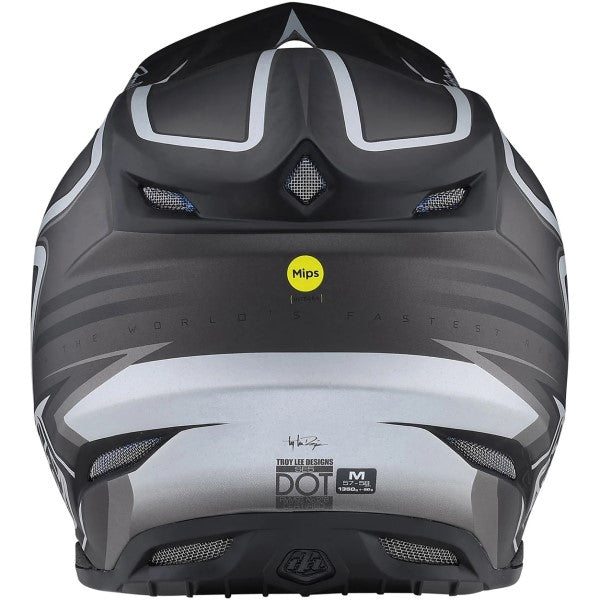 Casque de Motocross SE5 Carbon Lines Troy Lee Designs Noir de dos