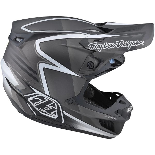 Casque de Motocross SE5 Carbon Lines Troy Lee Designs Noir de gauche