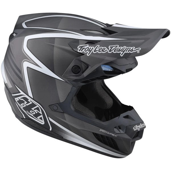 Casque de Motocross SE5 Carbon Lines Troy Lee Designs Noir incliné de gauche