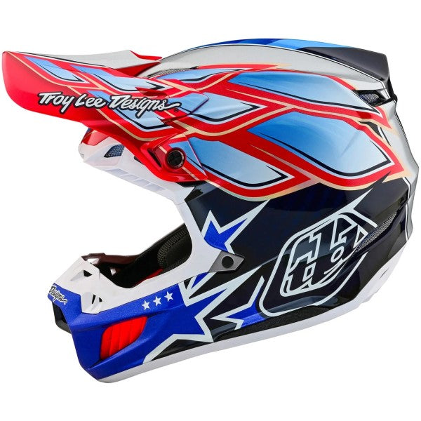 Casque de Motocross SE5 Carbon Wings Bleu/Multicolore de droite