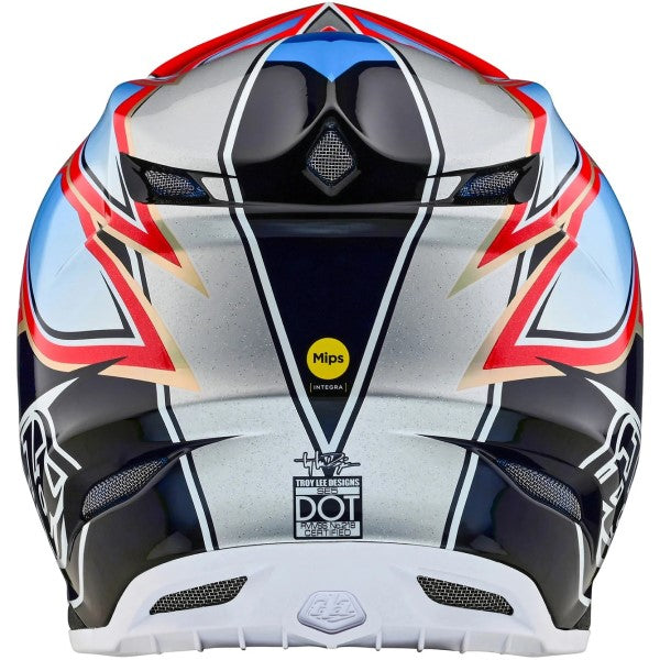 Casque de Motocross SE5 Carbon Wings Bleu/Multicolore de dos