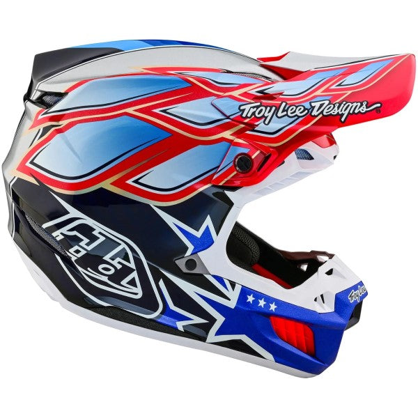 Casque de Motocross SE5 Carbon Wings Bleu/Multicolore de gauche