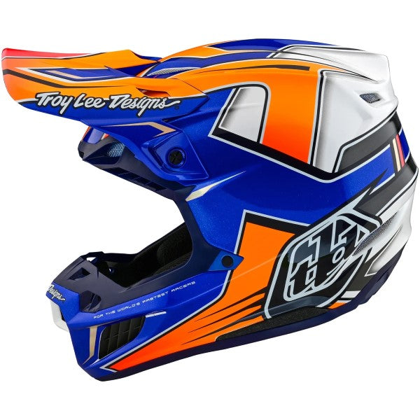 Casque de Motocross SE5 Composite Ever Bleu/Orange de droite