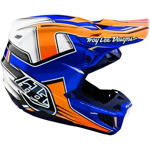 Casque de Motocross SE5 Composite Ever Bleu/Orange de gauche