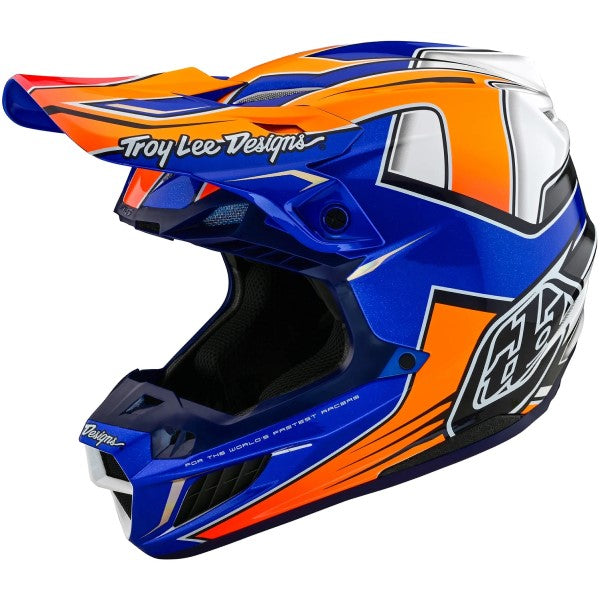 Casque de Motocross SE5 Composite Ever Bleu/Orange incliné de droite