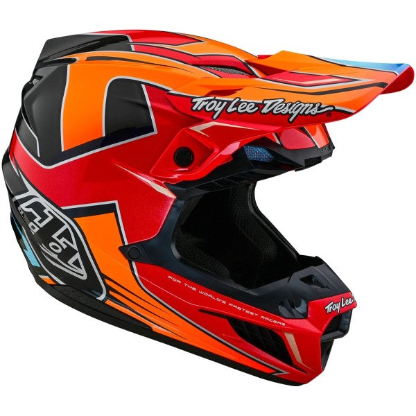 Casque de Motocross SE5 Composite Efix Rouge/Multicolore incliné de gauche