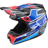 Casque de Motocross SE5 Composite Lightning Bleu/Multicolore incliné de droite