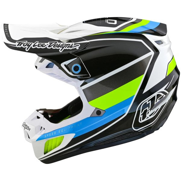 Casque de Motocross SE5 Composite Reverb Mips Blanc/Bleu de droite