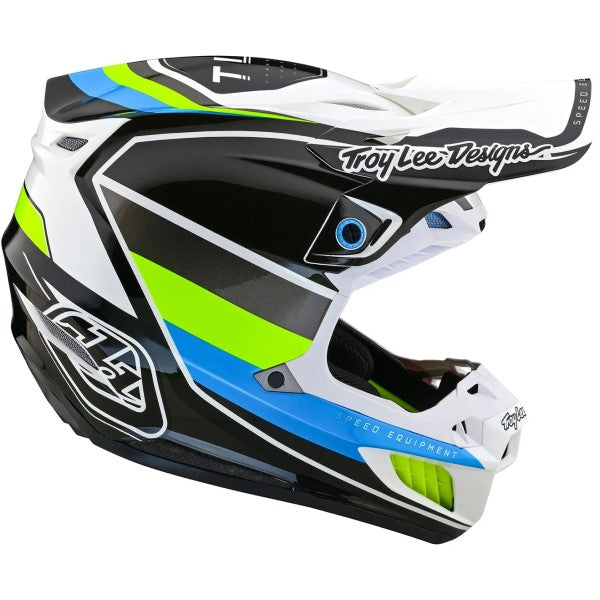 Casque de Motocross SE5 Composite Reverb Mips Blanc/Bleu de gauche