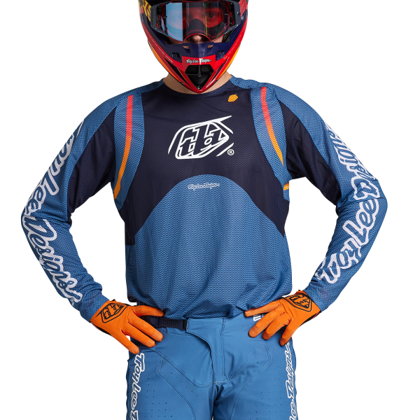 Chandail de Motocross TLD SE Pro Air Pinned Bleu