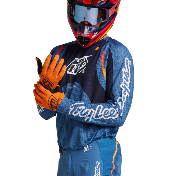 Chandail de Motocross TLD SE Pro Air Pinned Bleu Profil